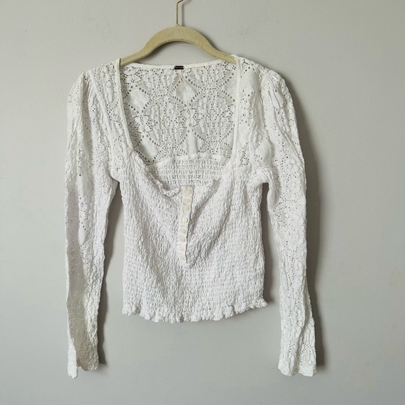 Free People Confection Top in Evening Cream - Picture 6 of 11